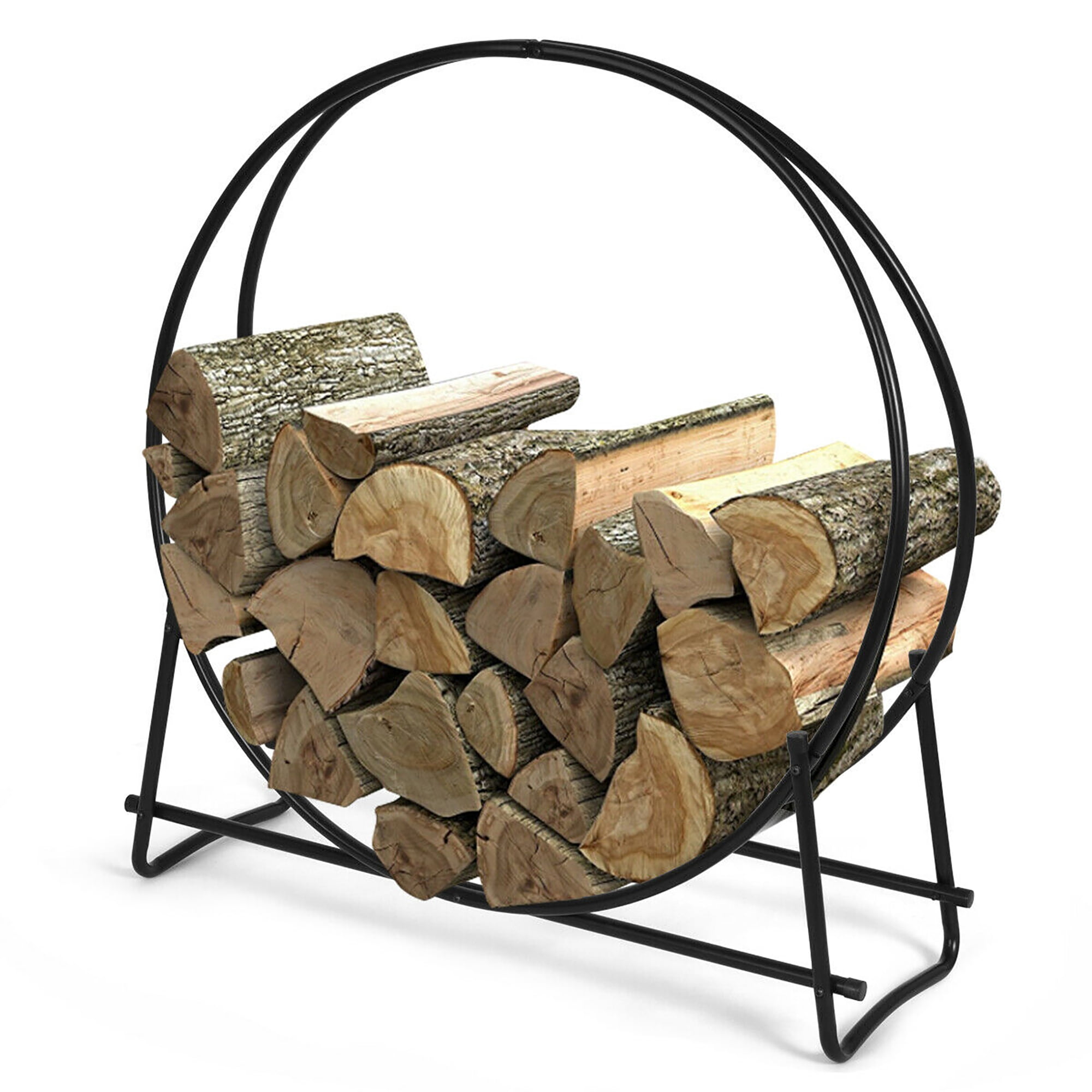Costway 40Tubular Steel Log Hoop Firewood Storage Rack Holder Round  Display | Walmart Canada