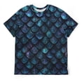thumbnail image 3 of LAOLIUSN Men’s All Over Print Scale Pattern T-Shirt, Mermaid Dragon Scales Graphic Tee, Short Sleeve Crewneck,Sizes S-4XL, 3 of 7