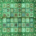 thumbnail image 1 of Ahgly Company Indoor Square Abstract Turquoise Blue Modern Area Rugs, 3' Square, 1 of 4