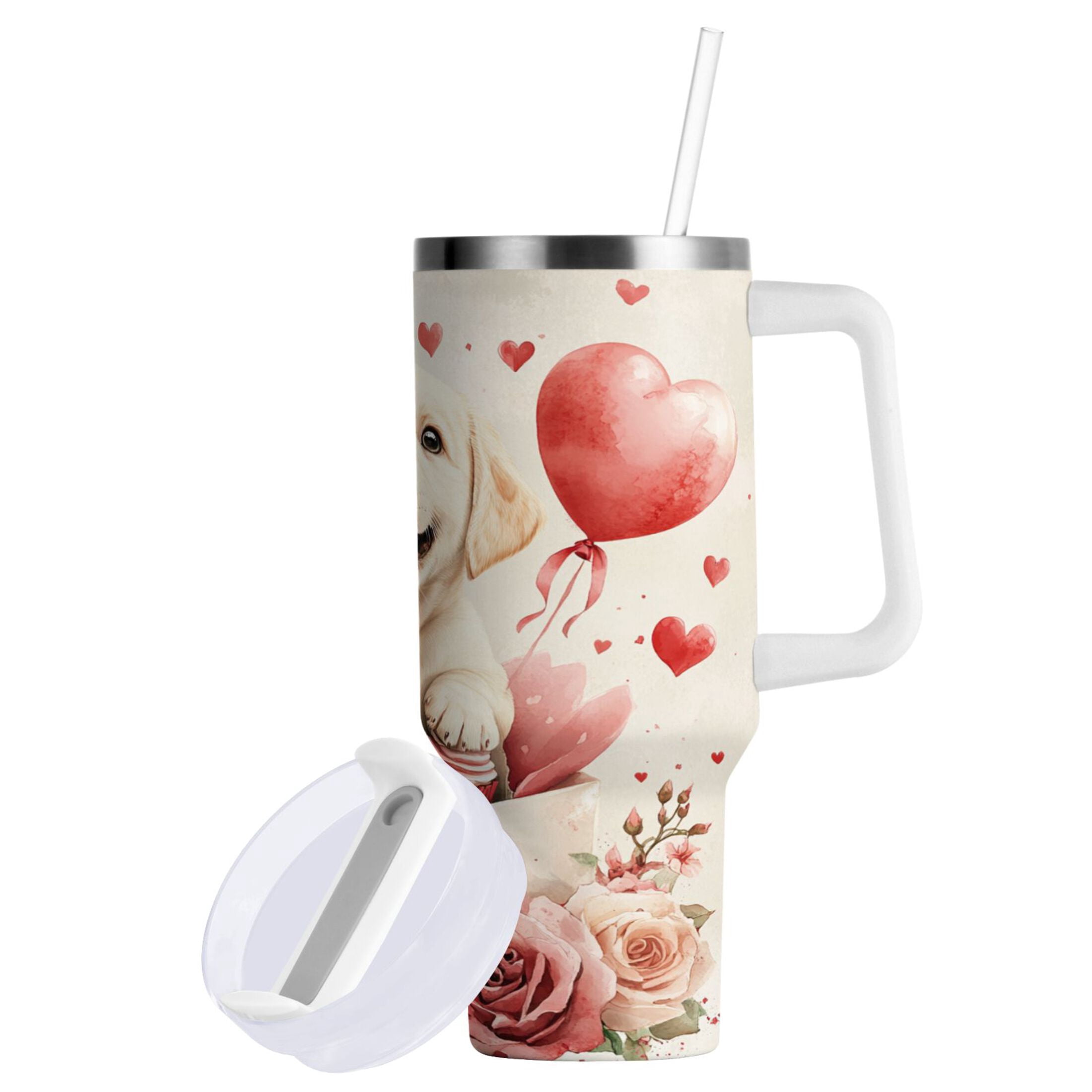 BZSMCE Tumbler 40oz Insulated Stainless Creative Cute Labrador Baby Pattern Steel Water Bottles
