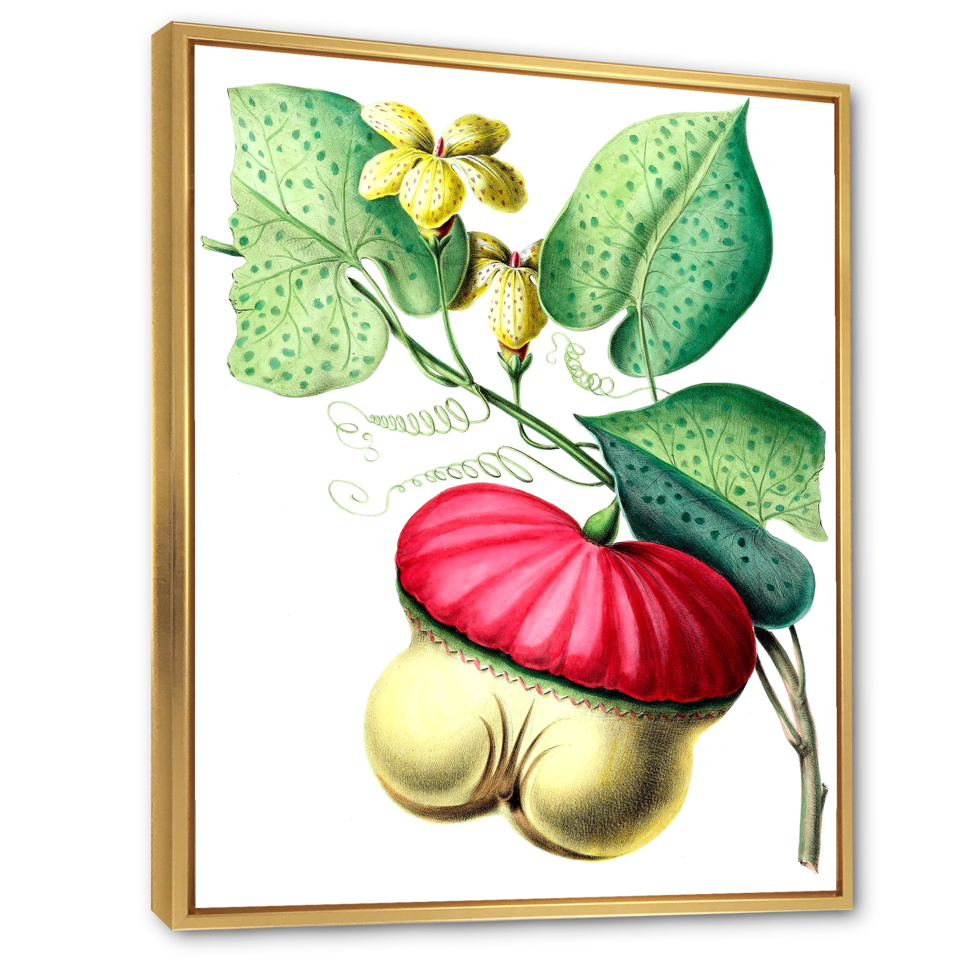 Designart 'American Vintage Flowers I' Traditional Framed Canvas Wall Art Print