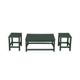 thumbnail image 2 of WestinTrends Malibu 3-Pieces Outdoor Table Set, Includes 1 Coffee Table and 2 Side Table, All Weather Poly Lumber Adirondack Patio Furniture Set, Dark Green, 2 of 10