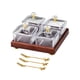 thumbnail image 4 of Bandeja de frutas secas dividida Tazones para servir con tapas Plato de aperitivo de lujo Plato para servir para cocina Hogar Vacaciones Boda 4 rejillas Macarena Bandeja de condimentos, 4 of 8