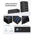thumbnail image 4 of ORICO 4 Bay External Hard Drive Docking Station USB 3.0 to SATA I/II/III for 2.5''/3.5'' HDD SSD with Hard Drive Clone Function Slope Design Support, 4 of 8