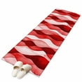 thumbnail image 2 of 2'x6' Rug Runners for Hallways Kitchen, Red Striped Non Slip Entryway Beside Floor Carpet Runner, Modern Gradient Geometric Ripple Stripes Washable Laundry Room Bedroom Throw Rugs Mat for Family Pet, 2 of 8
