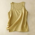 thumbnail image 2 of AherBiu Cotton Linen Tank Tops for Women Sleeveless Round Neck Summer Lightweight Cami Tees Shirts, 2 of 7