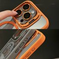 thumbnail image 6 of iPhone 15 Pro Max Case,Clear Magnetic Case with Stash Stand,Case For iPhone 14 15 Pro,iPhone 14 15 Carse with Aluminum Alloy Keys,Orange, 6 of 9