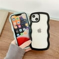 thumbnail image 2 of Compatible with Clear iPhone 12 Pro Max Case Cute Simple Curly Wave Bumper Case Aesthetic Phone Case for Girls Women Soft TPU Protective Phone Cover-Pink, 2 of 14