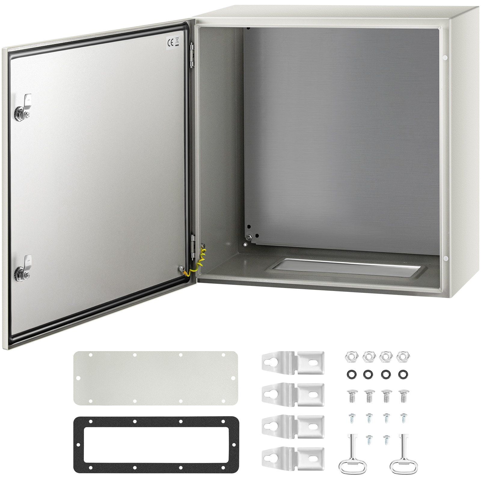 CAFORKP 24x24x12 Inch NEMA 4X Steel Junction Box, IP66 Rated Watertight & Dustproof Electrical Enclosure with Removable Mounting Plate, for Indoor/Outdoor Use