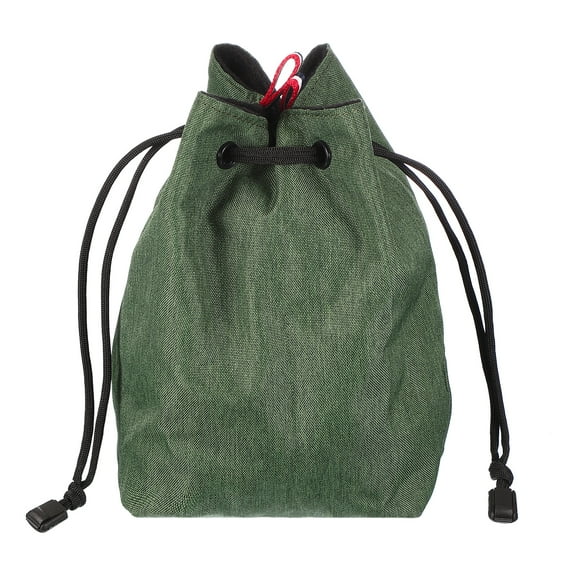 Uxcell Drawstring Camera Bag, 5.91"x3.94"x0.12" Waterproof Camera Drawstring Shoulder Bag with Camera Straps for Nikon DSLR Camera Lenses, Green