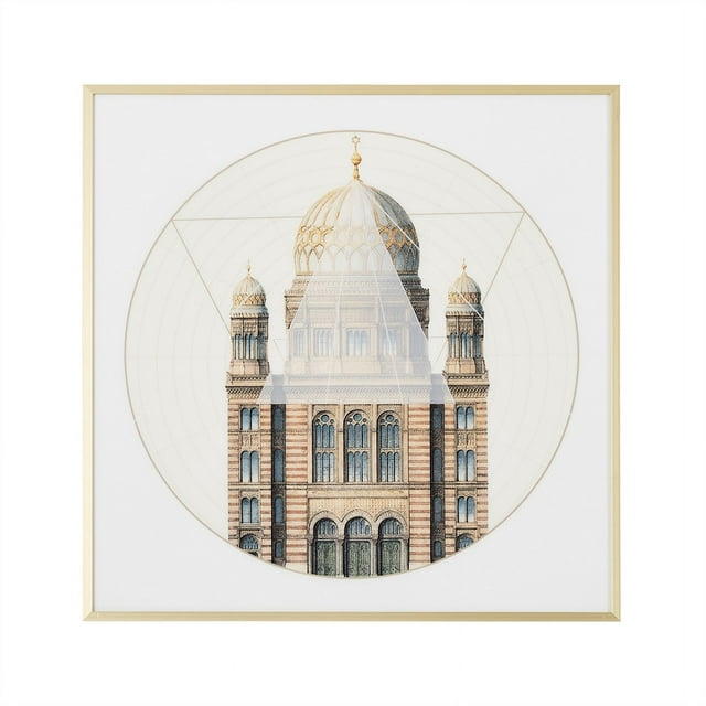 Jennifer Taylor Home White Gold Gray Frame Wall Art 24" x 24"