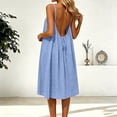 thumbnail image 2 of BOOMNY Women's Backless Cami Dress Spaghetti Strap Lounge House Midi Linen Dresses Flowy Beach Summer Maxi Sundress, 2 of 9