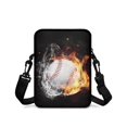 thumbnail image 2 of Psesaysky Cross Body Bags Fire Water Baseball , Two Zippers Crossbody Wallet for Travel, Stretch Polyester Small Messenger Bag for Men and Women, 2 of 7