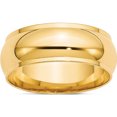 thumbnail image 1 of 14K Yellow Gold 14Ky 8mm Half Round With Edge Band Size 11.5 Made In United States hre080-11.5, 1 of 5