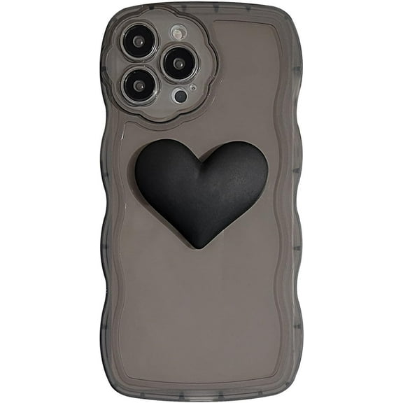 Compatible with iPhone 12 Case for Women/Girls, Cute 3D Love-Heart Curly Wave Soft Silicone Anti-Scratch Shockproof Raised Bumper Corners Case for iPhone 12