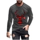 thumbnail image 2 of Blusas y camisas de manga larga y cuello redondo para hombre, informales, con estampado navideño, deportivas, de poliéster., 2 of 5