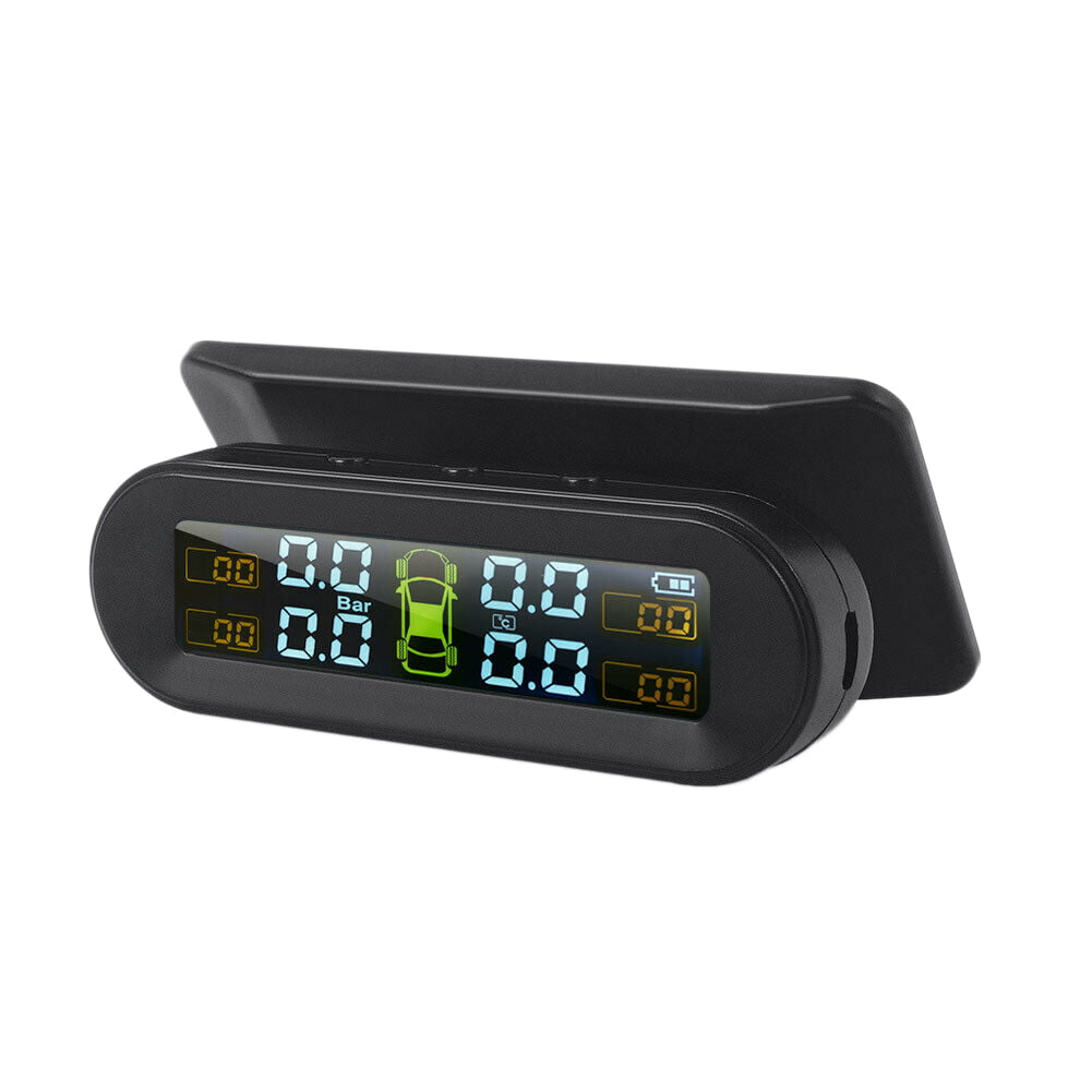 Solar Wireless USB TPMS Car Tire Pressure Monitor System LCD Display 4 Exte L7U5 