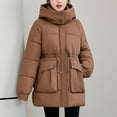 thumbnail image 6 of Fashion Winter Warm Coats for Womens Hooded Plus Size Zipper Up Long Sleeve Winter Thickened Coat, 6 of 6