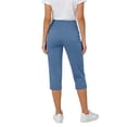 thumbnail image 5 of Tsesme Women's Casual Capris Loose Straight Leg Cropped Pants with Pockets, Comfy Elastic Waist Versatile Capris ,Blue,3XL, 5 of 8