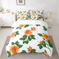 thumbnail image 2 of Manfei Flower Floral Bedding Comforter Set 7-Piece,Spring Graden King Bedding Sets,Orange Green White Bed Sheets For Girl,Super Cozy Room Decor,Reversible, 2 of 8