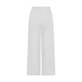thumbnail image 5 of FAIWAD Women's Cotton Linen Wide Leg Pants Flowy Casual Palazzo Pants Summer Boho Beach Trousers with Pockets, 5 of 6