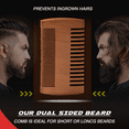 thumbnail image 2 of Beard Comb & Beard Brush Set for Men - Natural Boar Bristle Brush, Dual Action Wood Comb, and Travel Bag Great for Christmas Gift, 2 of 6