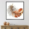 thumbnail image 3 of Designart Orange Ethnic Bird Feather FLOAT FRAME WALL ART, 3 of 4