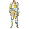 thumbnail image 3 of Naloa Ducks and Anchors Men’s Pajamas Set - Long Sleeve Button Down Sleep Shirt and Pajama Bottoms Sleepwear Set-XX-Large, 3 of 7