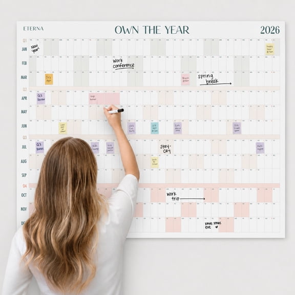 Own the Year 2026 GIANT Dry Erase Wall Calendar | 4ft x 3ft Full Year Planner