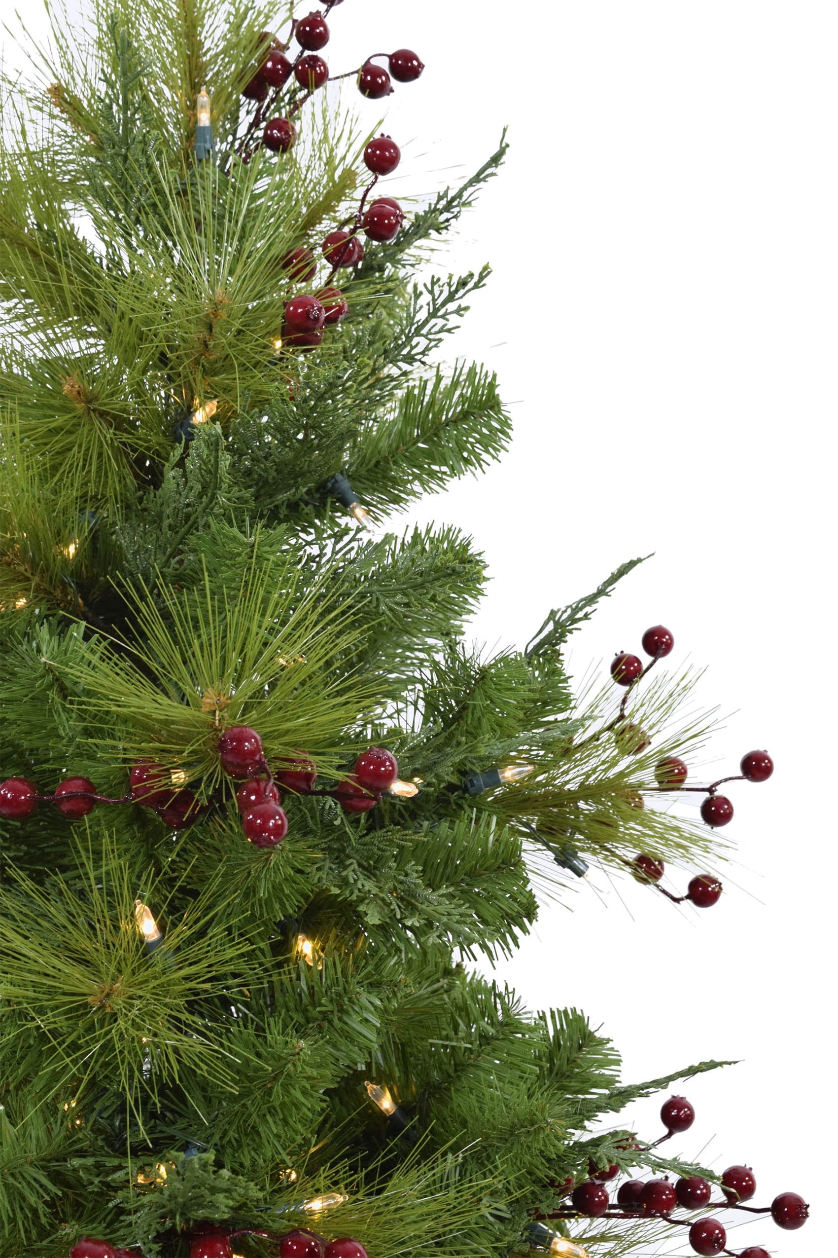 Fraser Hill Farm Set of Two 4-Ft. Newberry Pine Artificial Trees with LED String Lights, FFNP056-5GRB/SET2