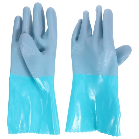 Miangastore Waterproof Winter Work Gloves Sky-Blue Rubber 1 Pair 12.2x4.7x0.4In