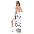thumbnail image 3 of FORMRS Womens Long Sarong Beach Wrap Semi-Sheer Bikini Skirt Bathing Swimsuit Cover Up, Cute Chubby Cat, 3 of 7