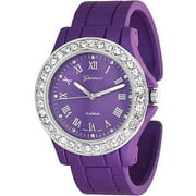 Brinley Co. Women's Rhinestone-Accented Roman Numeral Cuff Watch