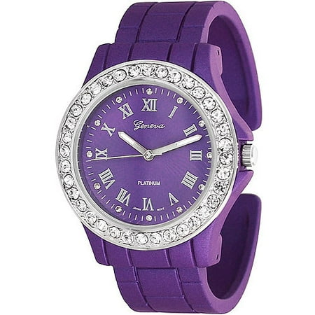 Brinley Co. Women's Rhinestone-Accented Roman Numeral Cuff Watch