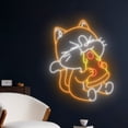 thumbnail image 2 of Handmadetneonsign Pizza Cat Neon Sign, Pet Cat Wall Art Decor, Pizza Restaurant Wall Decor, Pet Decor, 2 of 4