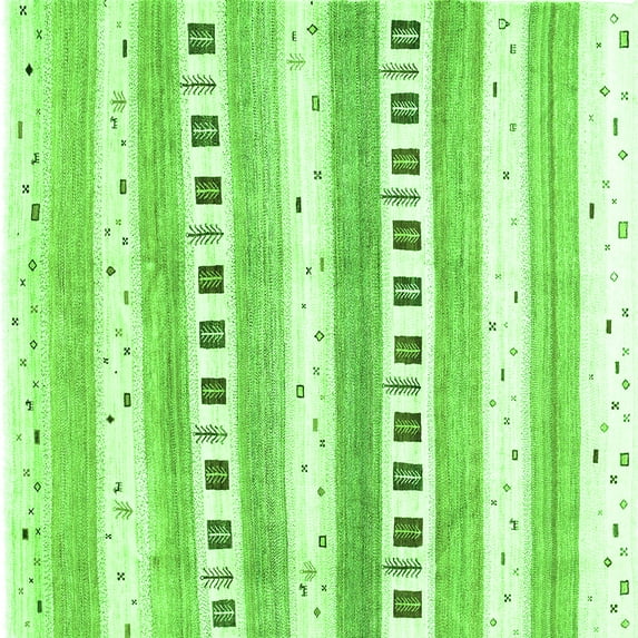 Ahgly Company Indoor Square Solid Green Modern Area Rugs, 5' Square