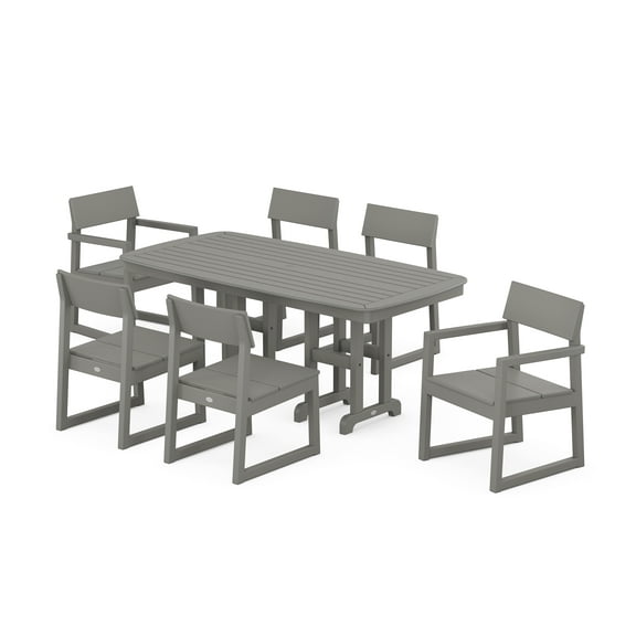 POLYWOOD EDGE 7-Piece Dining Set in Slate Grey