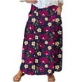 thumbnail image 2 of WXLWZYWL Women Flowy Maxi Skirt Floral Print Fall Casual Boho High Elatic Waist Loose Long Skirt with Pockets, 2 of 5