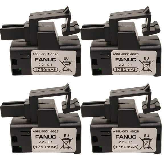 4Pcs 3V 1750mAh FANUC A98L-0031-0026 PLC Battery, Replacement for FANUC A02B-0309-K102 CNC Machine Controler Battery