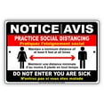 thumbnail image 1 of Notice Keep Social Distancing at Least 6 Feet for Safety Protection Required Novelty Aluminum Metal Sign 12"x18", 1 of 5