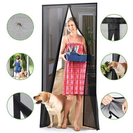 

Magnetic Screen Door with Super Tight Self Closing Magnetic Seal and Durable Polyester Mesh Full Frame Hook & Loop Fits Door Size up to 39 W x 82 H Screen Doors with Magnets