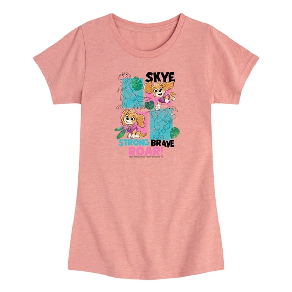 Paw Patrol: The Dino Movie - Skye And Timmy - Toddler Girls Fitted Short Sleeve T-Shirt
