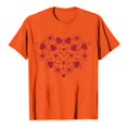 thumbnail image 4 of Chemises à Col Rond pour Femmes Manches Courtes Mode Imprimé Cœur T-Shirt Ample Léger Confortable Blouses Douces Chandail Tenues Orange P, 4 of 4