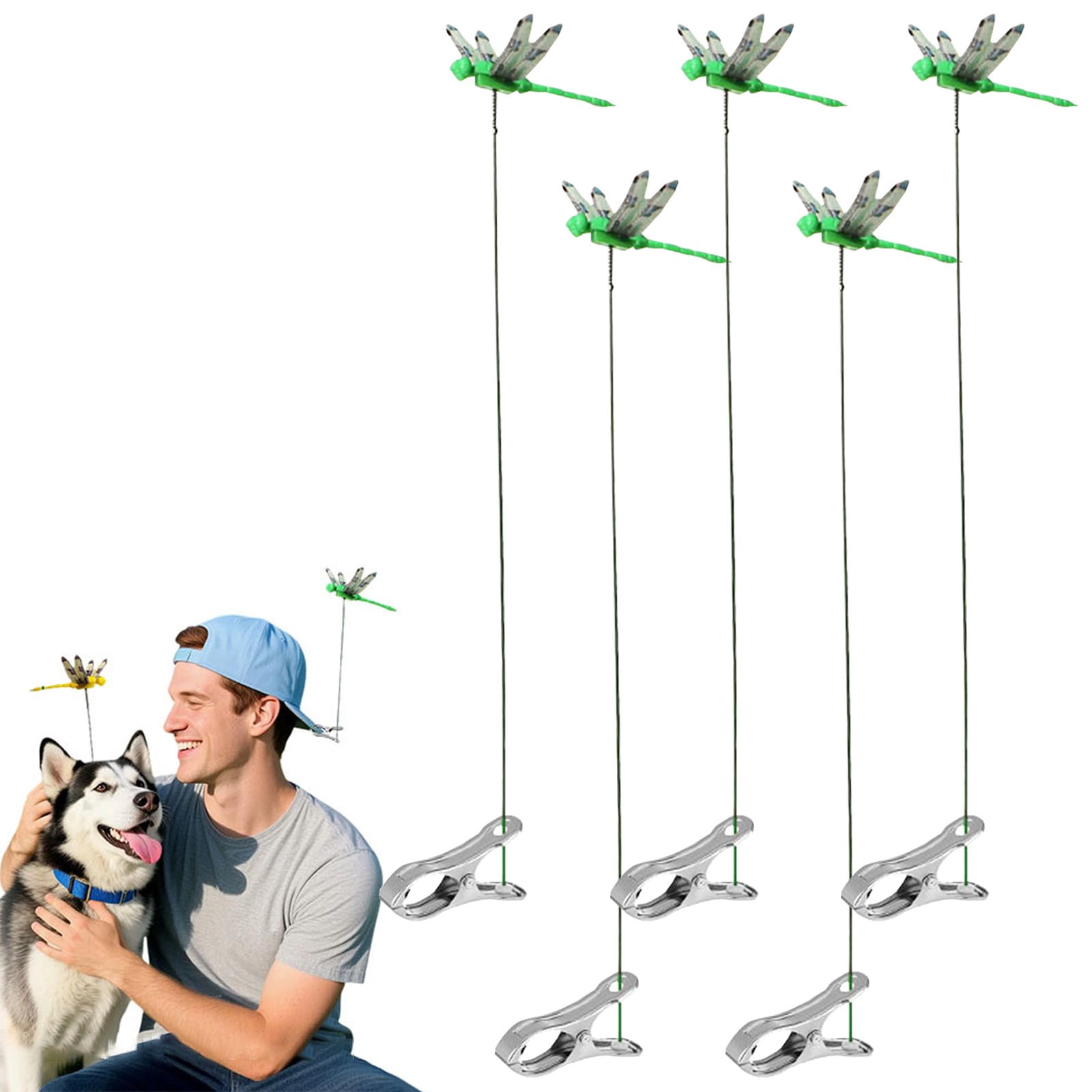 Dragonfly Bug Clip,Dragonfly Clips To Keep Bees Away,Dragonfly Clip Bug Repellent Outdoor Garden Decor,3d Artificial Dragonfly Fly Deterrent Clip On Hat Waterproof Yard Patio Lawn Decoration 20pcs
