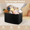 thumbnail image 4 of 118L XXXLarge Cotton Rope Storage Basket, Oversized Blanket Basket, Used for Organizing Dirty Clothes in Living Room, Bedroom, Nursery, Dog Toy Storage Bins, 25" x 17" x 16",Black, 4 of 13