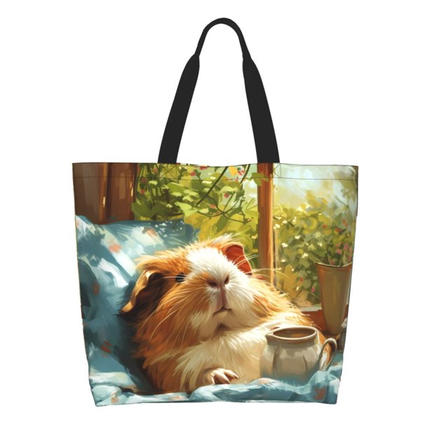 Easygdp Lazy Home Style Guinea Pig Bolsas Tote para Mujer, Bolsos de Hombro para Viaje, Bolsos de Mano de Gran Capacidad para Compras y Trabajo