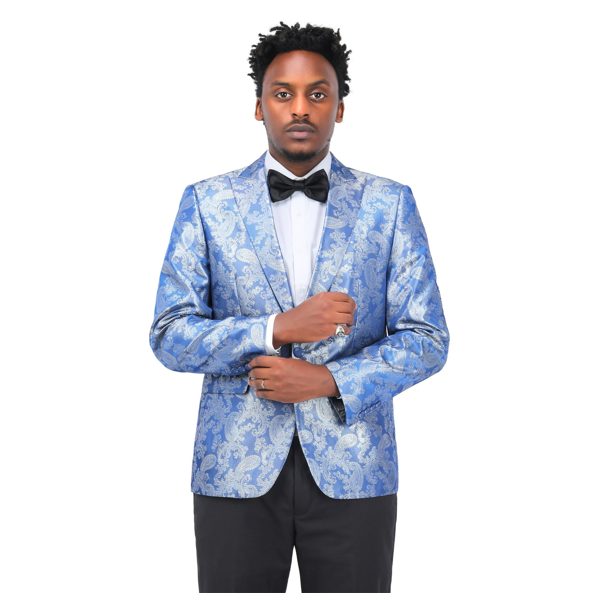Wehilion Suit for Men Vintage Retro Wedding Suits Set Slim Fit 3 Pieces Jacket Blazer Groom Tuxedo Prom Mens Suit Royal Blue M, Men's, Size: Medium
