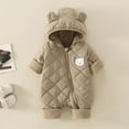 thumbnail image 2 of Winter Coat Cute Puffer Romper Outwear Coat for Boy Clothes Solid Cartoon Printed Long Sleeve Baby Boys Girls Snow Suits 12-18 Months, 2 of 4
