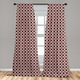 thumbnail image 5 of Ambesonne Retro Curtains, Concentric Tricolor Rounds, Pair of 28"x95", Vermilion Charcoal Grey, 5 of 5