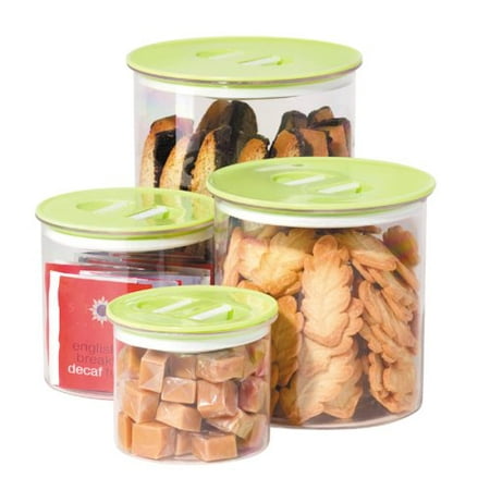 - Stack 'N Store 4 Piece Canister Set, Green, 4 Piece Stack n' Store acrylic canister set By Oggi